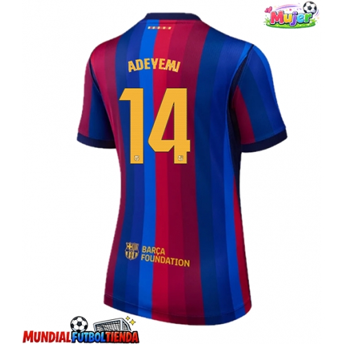 Camiseta Barcelona Karim Adeyemi #14 Primera Equipación Replica 2026-27 para mujer mangas cortas
